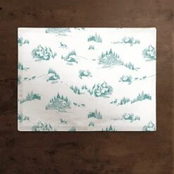 Snowy Town Teal 18x14 Poly Twill Placemat -Northlight Sale Store D518378S 2