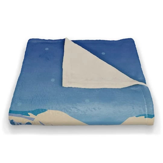 Arctic Nighttime Cabin 50x60 Coral Fleece Blanket 3 Arctic Nighttime Cabin 50x60 Coral Fleece Blanket - Image 3