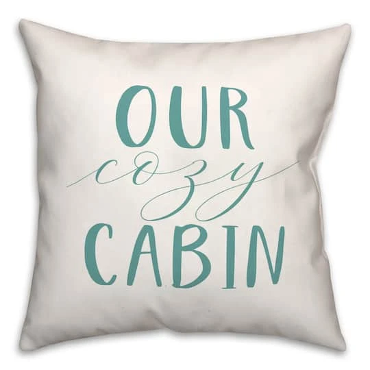 Our Cozy Cabin 18x18 Throw Pillow 2 Our Cozy Cabin 18x18 Throw Pillow - Image 2