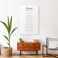Christmas House Rules Canvas Wall Art -Northlight Sale Store D518453S 4