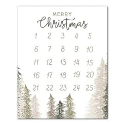Christmas Trees Countdown Canvas Wall Art