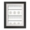 14" Knit Gray Black Framed Print Wall Art