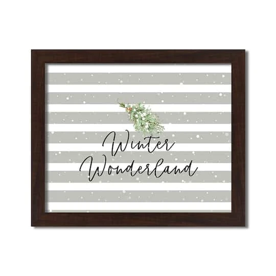 20" Winter Wonderland Gray Stripes Black Framed Print Wall Art 1 20" Winter Wonderland Gray Stripes Black Framed Print Wall Art
