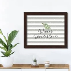 20" Winter Wonderland Gray Stripes Black Framed Print Wall Art 5 20" Winter Wonderland Gray Stripes Black Framed Print Wall Art -Northlight Sale Store D518469S 2