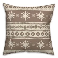Neutral Christmas Sweater Throw Pillow