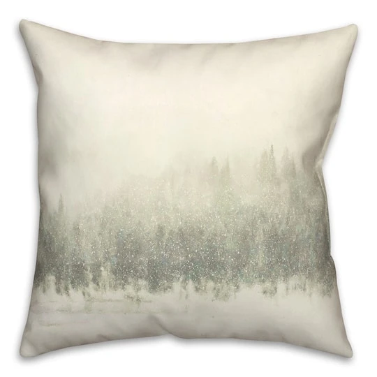 Let It Snow Tree Line Green 18x18 Throw Pillow 2 Let It Snow Tree Line Green 18x18 Throw Pillow - Image 2