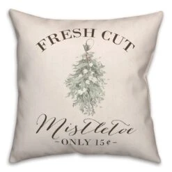 Fresh Cut Mistletoe 18x18 Throw Pillow