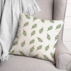 Mistletoe Pattern 18x18 Throw Pillow 5 Mistletoe Pattern 18x18 Throw Pillow -Northlight Sale Store D518475S 2