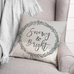 Snowy And Bright 18x18 Throw Pillow -Northlight Sale Store D518478S 2