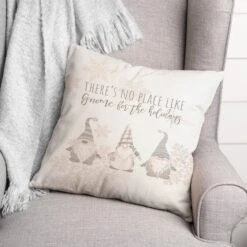 Gnome Holidays Neutral 18x18 Throw Pillow -Northlight Sale Store D518479S 3