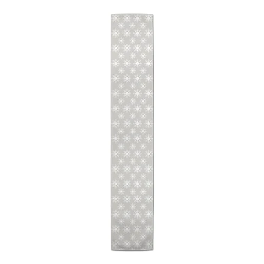 Neutral Snow Flakes 16x72 Poly Twill Table Runner 4 Neutral Snow Flakes 16x72 Poly Twill Table Runner - Image 4