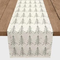 Tree Winter Snow 16x90 Poly Twill Table Runner -Northlight Sale Store D518494S 2