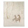 Snowy Woods Deer 50x60 Coral Fleece Blanket