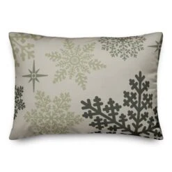 Snowflake Pattern Sage 14x20 Throw Pillow