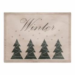 Designs Direct Christmas Tree Snow 18" X 14" Poly Twill Placemat