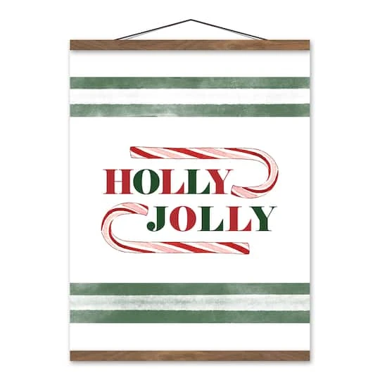 Holly Jolly Candy 16x20 Teak Hanging Canvas 2 Holly Jolly Candy 16x20 Teak Hanging Canvas - Image 2