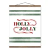 Holly Jolly Candy 16x20 Teak Hanging Canvas