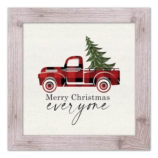 Christmas Truck Western White Framed Print 2 Christmas Truck Western White Framed Print - Image 2