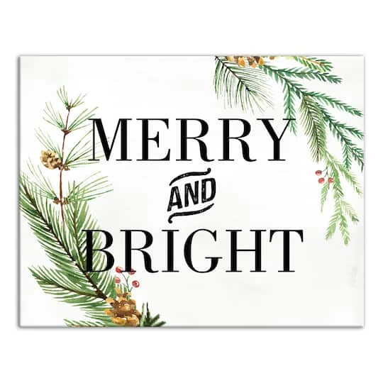 Merry And Bright 14x11 Canvas Wall Art 1 Merry And Bright 14x11 Canvas Wall Art