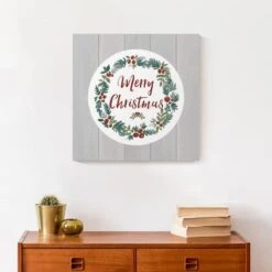 Christmas Wreath Canvas Wall Art -Northlight Sale Store D518558S 4