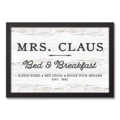 Mrs. Claus Bed Breakfast 18x12 Black Framed Canvas