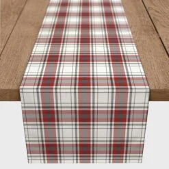 Red Gray Plaid 16x90 Cotton Twill Runner -Northlight Sale Store D518561S 2