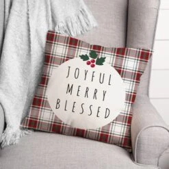 Joyful Merry Blessed 18x18 Throw Pillow 7 Joyful Merry Blessed 18x18 Throw Pillow -Northlight Sale Store D518563S 3