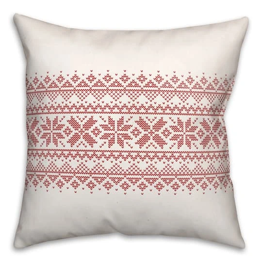 Knit Snowflakes 18x18 Throw Pillow 1 Knit Snowflakes 18x18 Throw Pillow