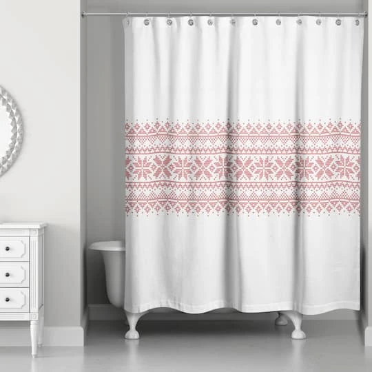 Knit Snowflakes Shower Curtain 3 Knit Snowflakes Shower Curtain - Image 3