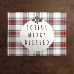 Joyful Merry Blessed 18x14 Cotton Twill Placemat -Northlight Sale Store D518569S 2