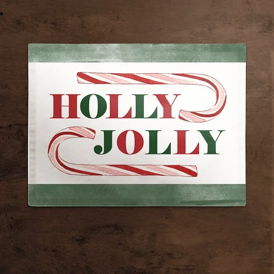 Holly Jolly Candy 18x14 Cotton Twill Placemat 3 Holly Jolly Candy 18x14 Cotton Twill Placemat - Image 3