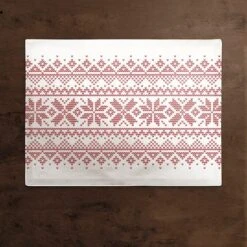 Knit Snowflakes 18x14 Cotton Twill Placemat 5 Knit Snowflakes 18x14 Cotton Twill Placemat -Northlight Sale Store D518571S 2