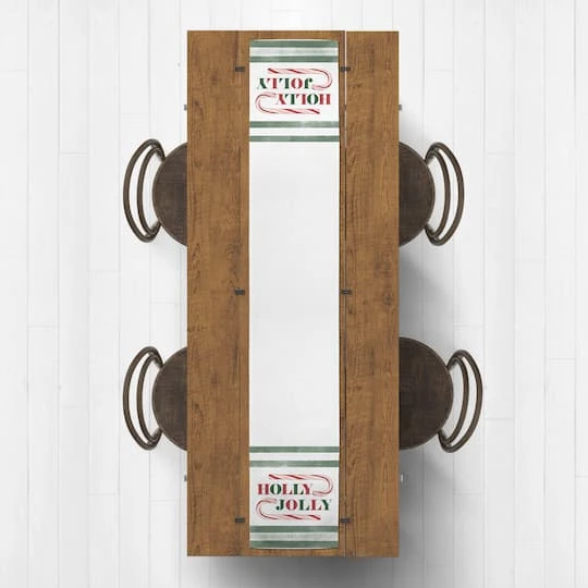 Holly Jolly Candy 16x90 Cotton Twill Runner 1 Holly Jolly Candy 16x90 Cotton Twill Runner