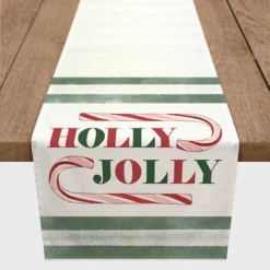 Holly Jolly Candy 16x90 Cotton Twill Runner 6 Holly Jolly Candy 16x90 Cotton Twill Runner -Northlight Sale Store D518576S 2