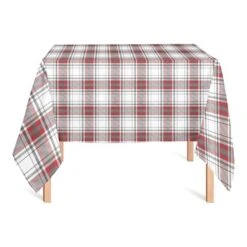 Red Gray Plaid 58x58 Tablecloth -Northlight Sale Store D518584S 2