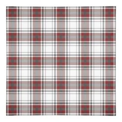 Red Gray Plaid 10x10 Cotton Twill Napkin