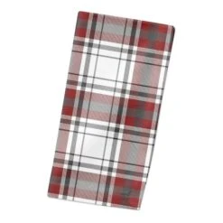 Red Gray Plaid 10x10 Cotton Twill Napkin -Northlight Sale Store D518588S 2