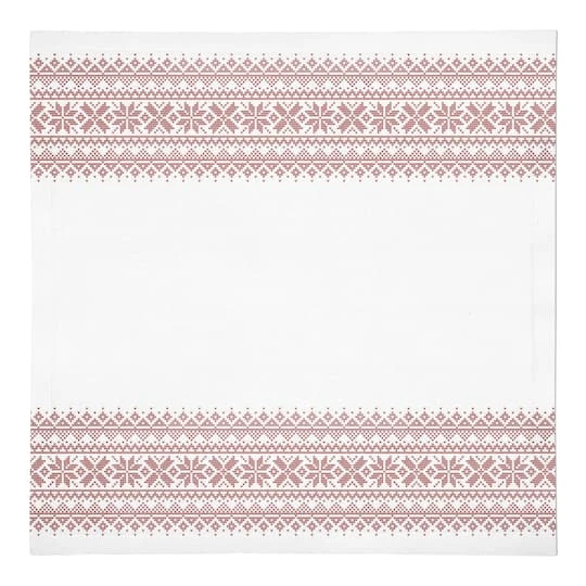 Knit Snowflakes 10x10 Cotton Twill Napkin 2 Knit Snowflakes 10x10 Cotton Twill Napkin - Image 2