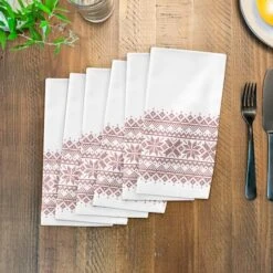 Knit Snowflakes 10x10 Cotton Twill Napkin 7 Knit Snowflakes 10x10 Cotton Twill Napkin -Northlight Sale Store D518589S 3