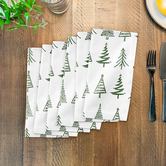 Doodle Tree 10x10 Cotton Twill Napkin 4 Doodle Tree 10x10 Cotton Twill Napkin - Image 4