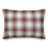Red Gray Plaid 14x20 Throw Pillow