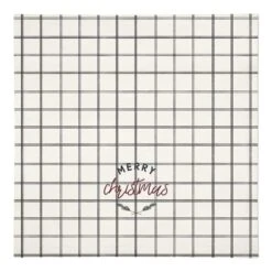 Designs Direct Merry Christmas Grid 10" X 10" Cotton Twill Napkin