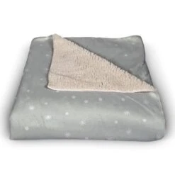 Snowy Calm Bright 50x60 Sherpa Fleece Blanket -Northlight Sale Store D518598S 2