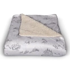 Snowy Town 50x60 Sherpa Fleece Blanket -Northlight Sale Store D518602S 2