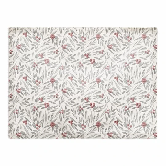 Holly And Leaves 18x14 Cotton Twill Placemat 1 Holly And Leaves 18x14 Cotton Twill Placemat