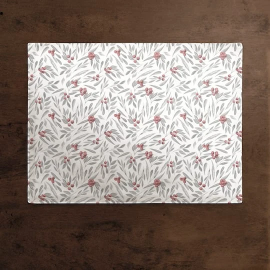 Holly And Leaves 18x14 Cotton Twill Placemat 3 Holly And Leaves 18x14 Cotton Twill Placemat - Image 3