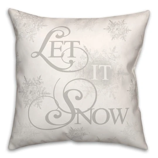 Let It Snowflakes 18x18 Throw Pillow 1 Let It Snowflakes 18x18 Throw Pillow