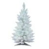 2.5ft. Pre-Lit Sparkle White Spruce Artificial Christmas Tree, Warm White Lights