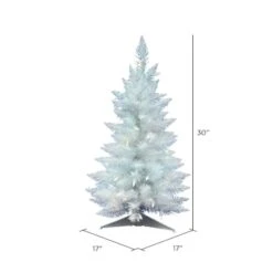 2.5ft. Pre-Lit Sparkle White Spruce Artificial Christmas Tree, Warm White Lights -Northlight Sale Store D522190S 4