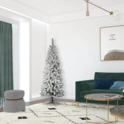 6.5ft. Unlit Flocked Pacific Pine Artificial Christmas Tree -Northlight Sale Store D522196S 2